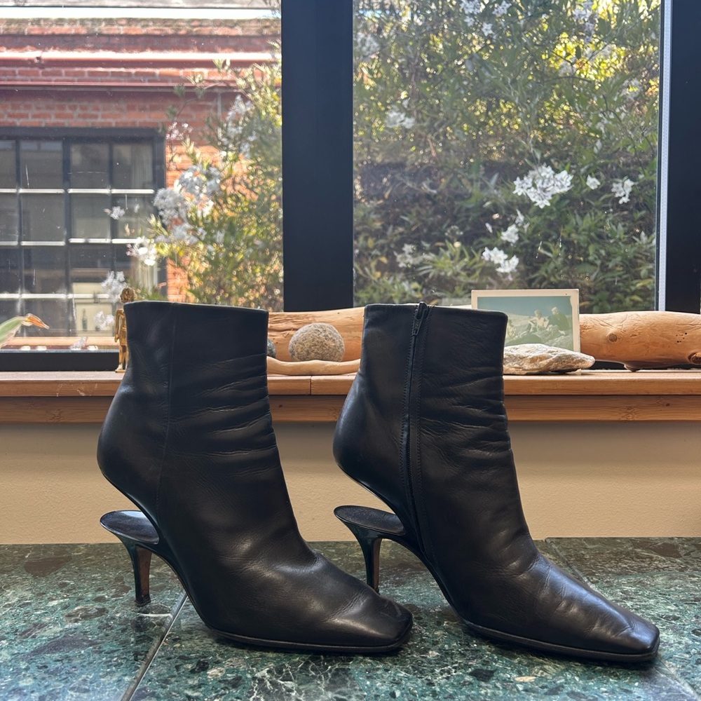 Maison Margiela Leather Ankle Boot with Cutout